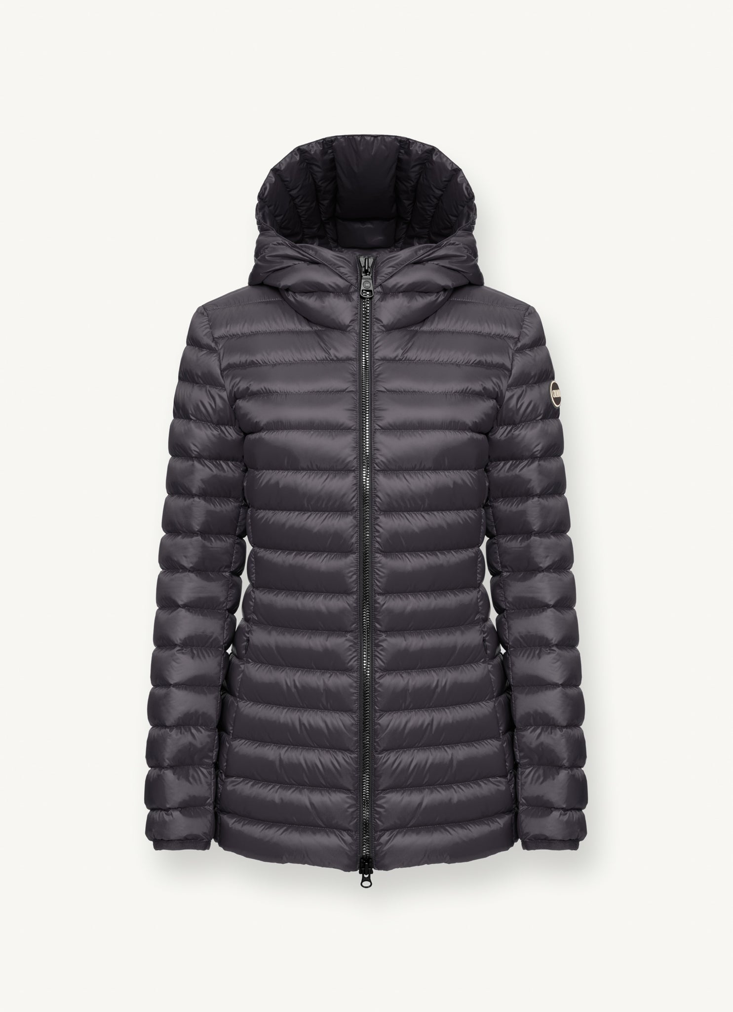 Piumino Lucido Lunghezza Media / Grigio - Ideal Moda