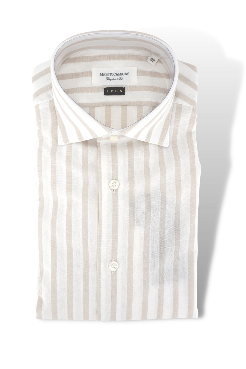 Camicia Mastricamiciai con Righe / Beige - Ideal Moda