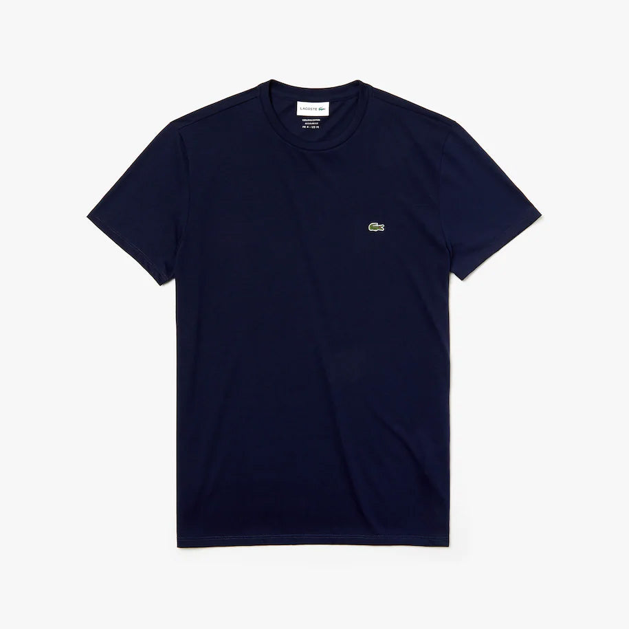 T-shirt a girocollo in jersey di cotone Pima / Blu - Ideal Moda