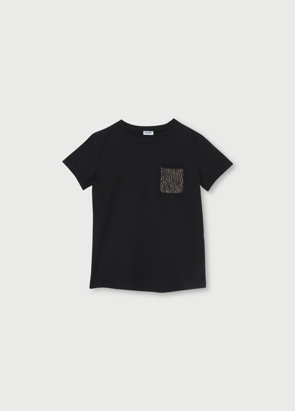 T-shirt con strass / Nero - Ideal Moda