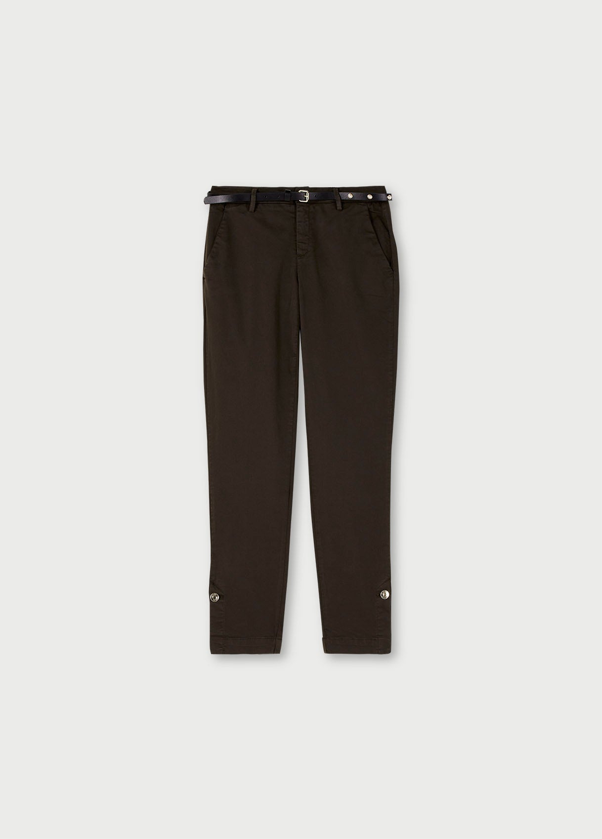 Pantalone chino con cintura / Marrone - Ideal Moda