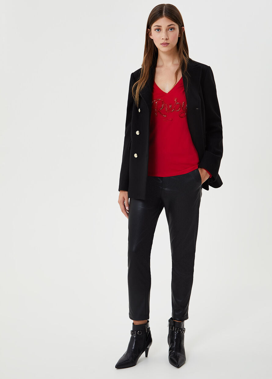 Cappotto doppiopetto / Nero - Ideal Moda