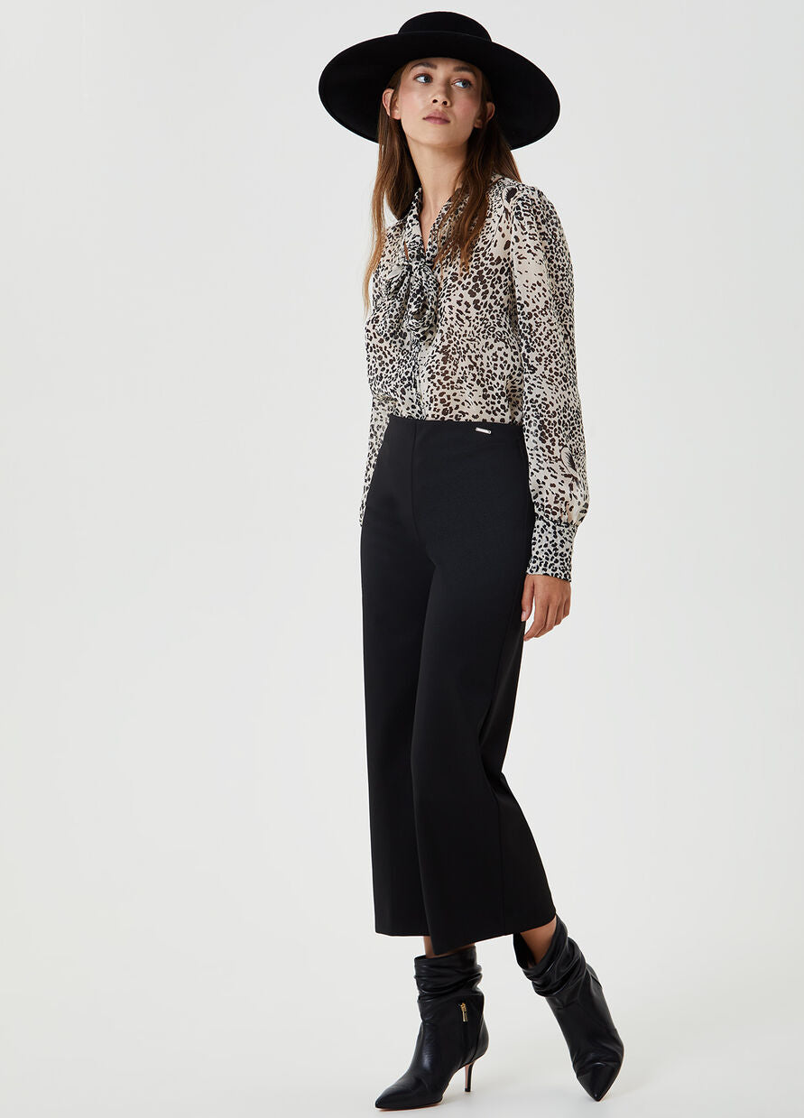 Pantalone cropped / Nero - Ideal Moda