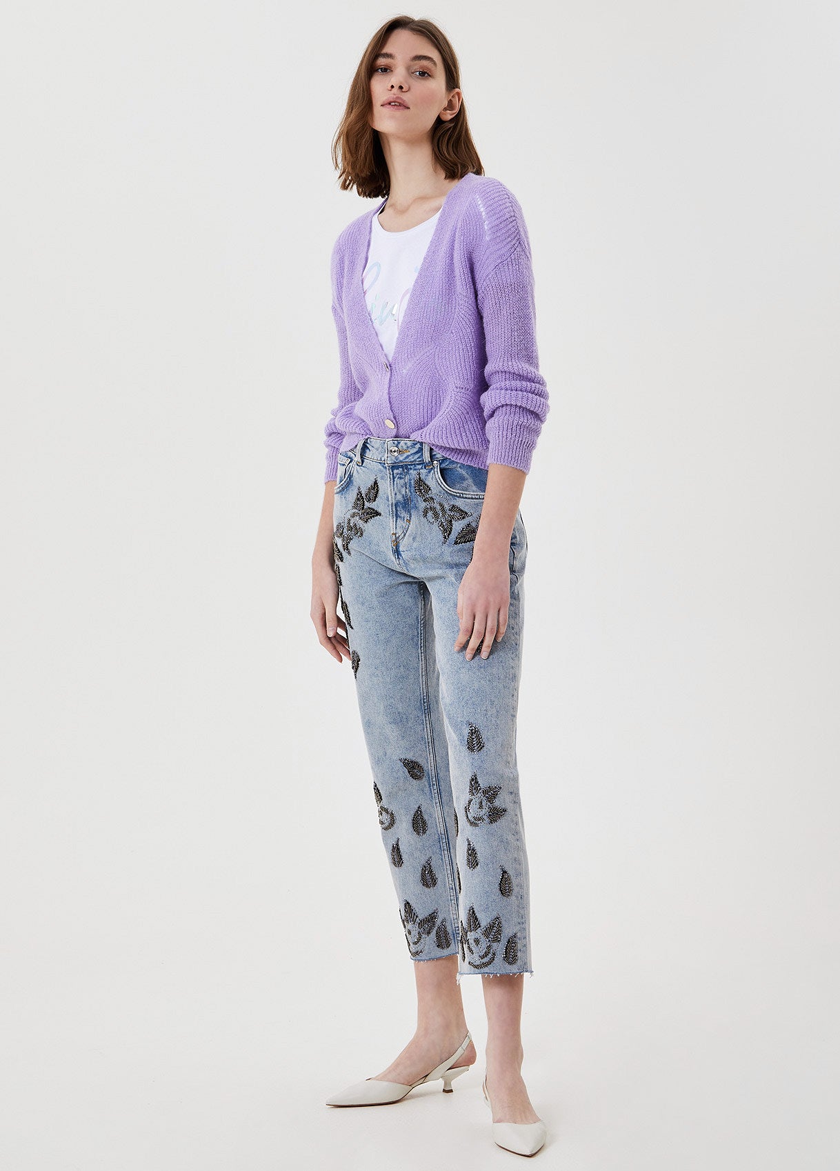 T-shirt con maniche a sbuffo / Bianco - Ideal Moda