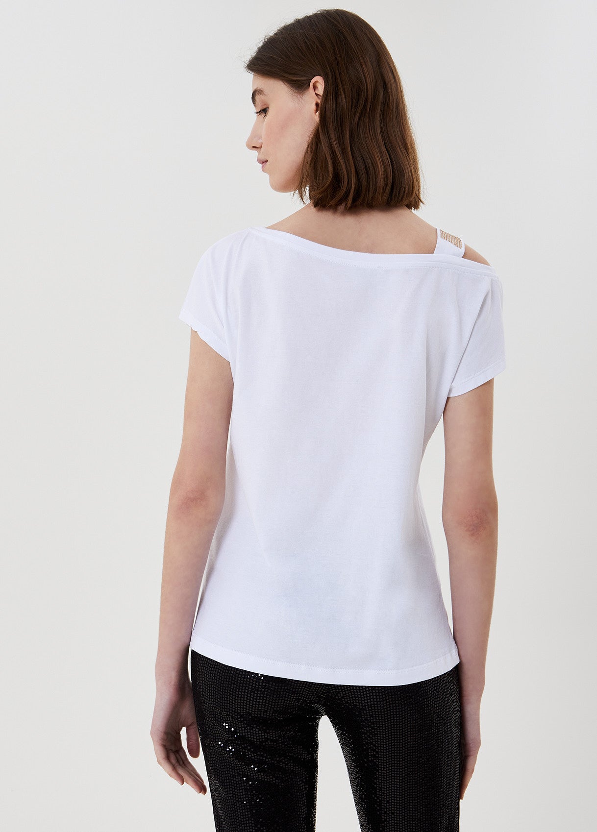 T-shirt con strass / Bianco - Ideal Moda
