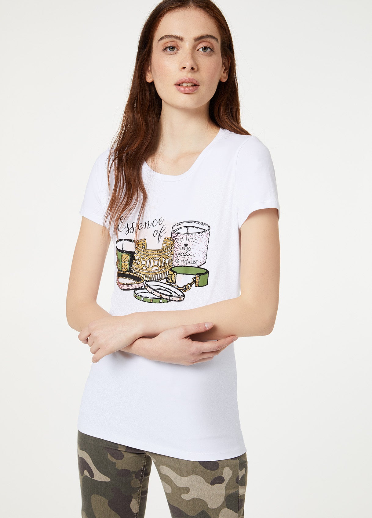 T-Shirt Con Applicazioni / Bianco - Ideal Moda