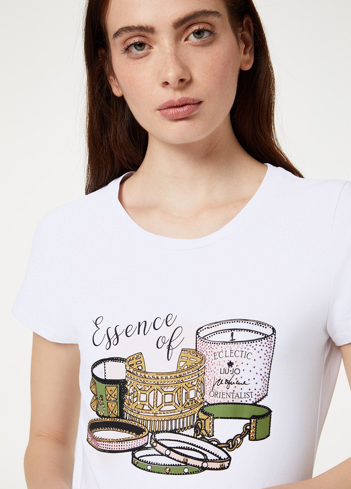 T-Shirt Con Applicazioni / Bianco - Ideal Moda