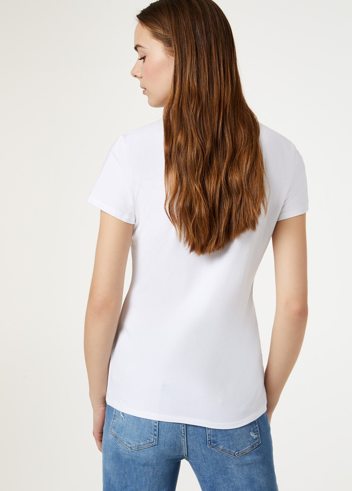 T-Shirt con stampa / Bianco - Ideal Moda