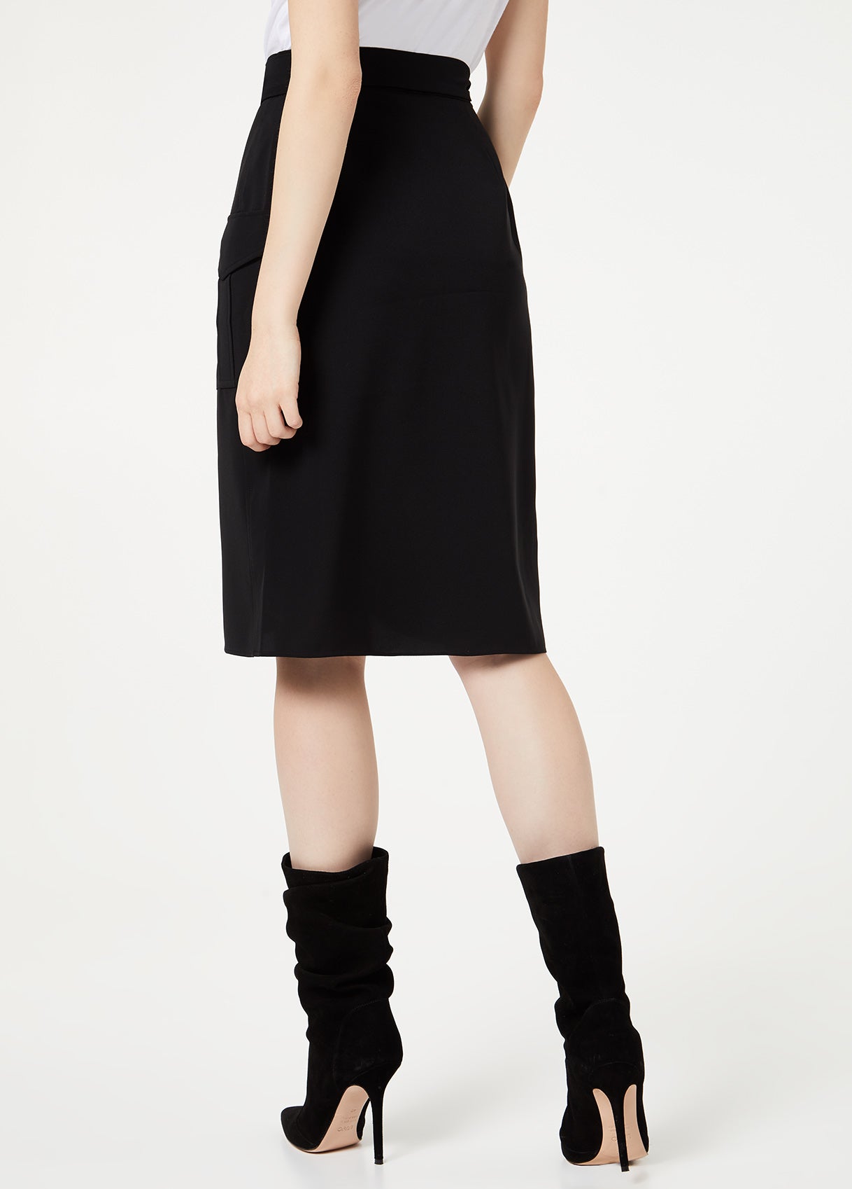 Gonna Midi A Portafoglio / Nero - Ideal Moda