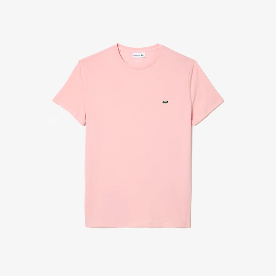 T-Shirt in Jersey di Cotone Pima Lacoste / Rosa - Ideal Moda