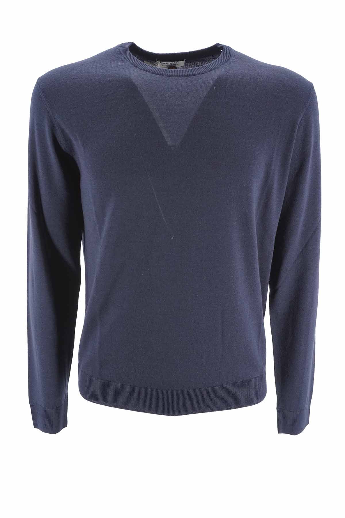 Maglia Heritage Girocollo / Blu - Ideal Moda