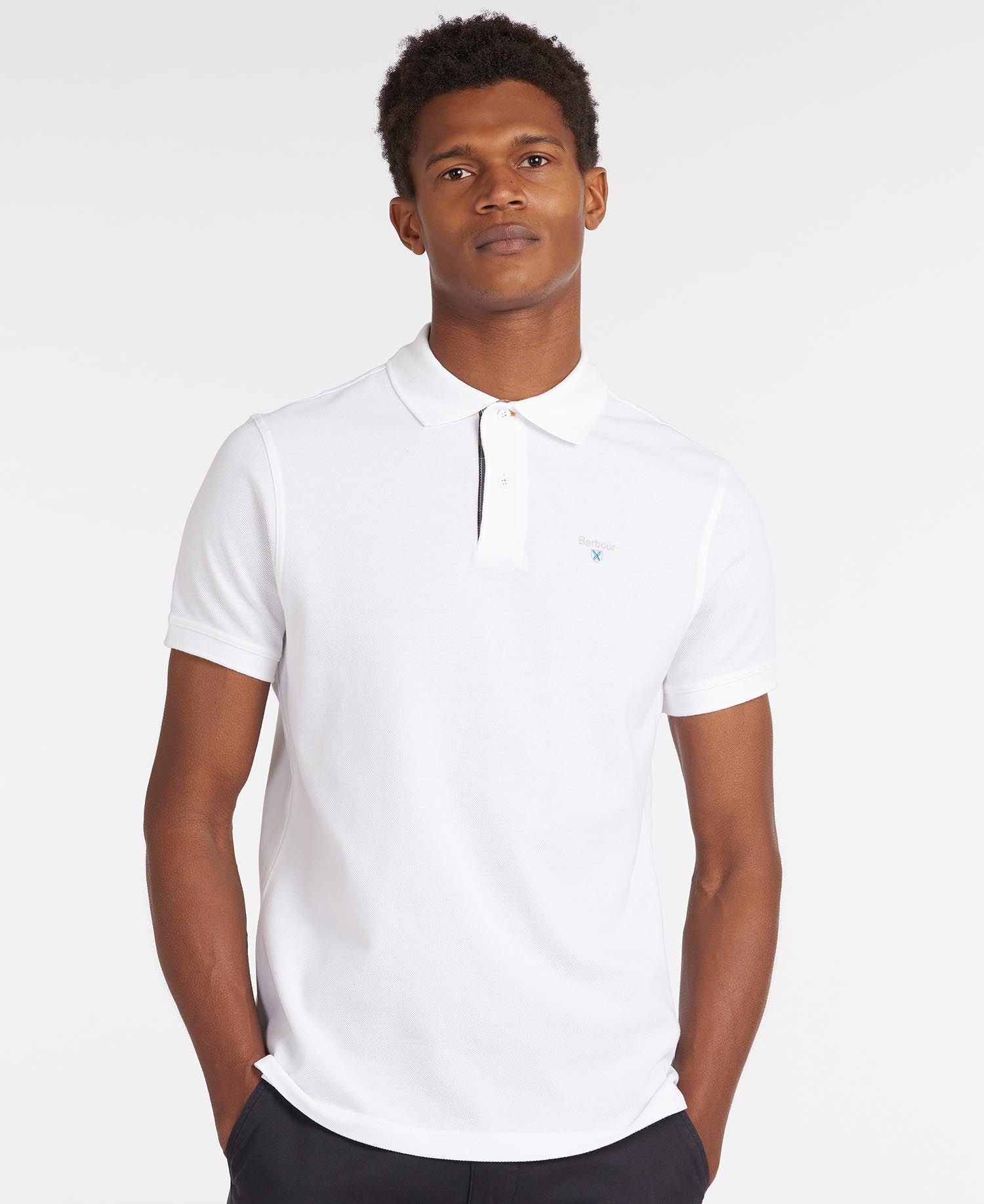 Tartan Pique Polo / Bianco - Ideal Moda
