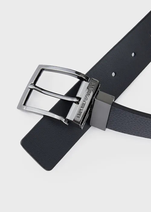 Cintura Reversibile in Pelle Emporio Armani / Blu - Ideal Moda