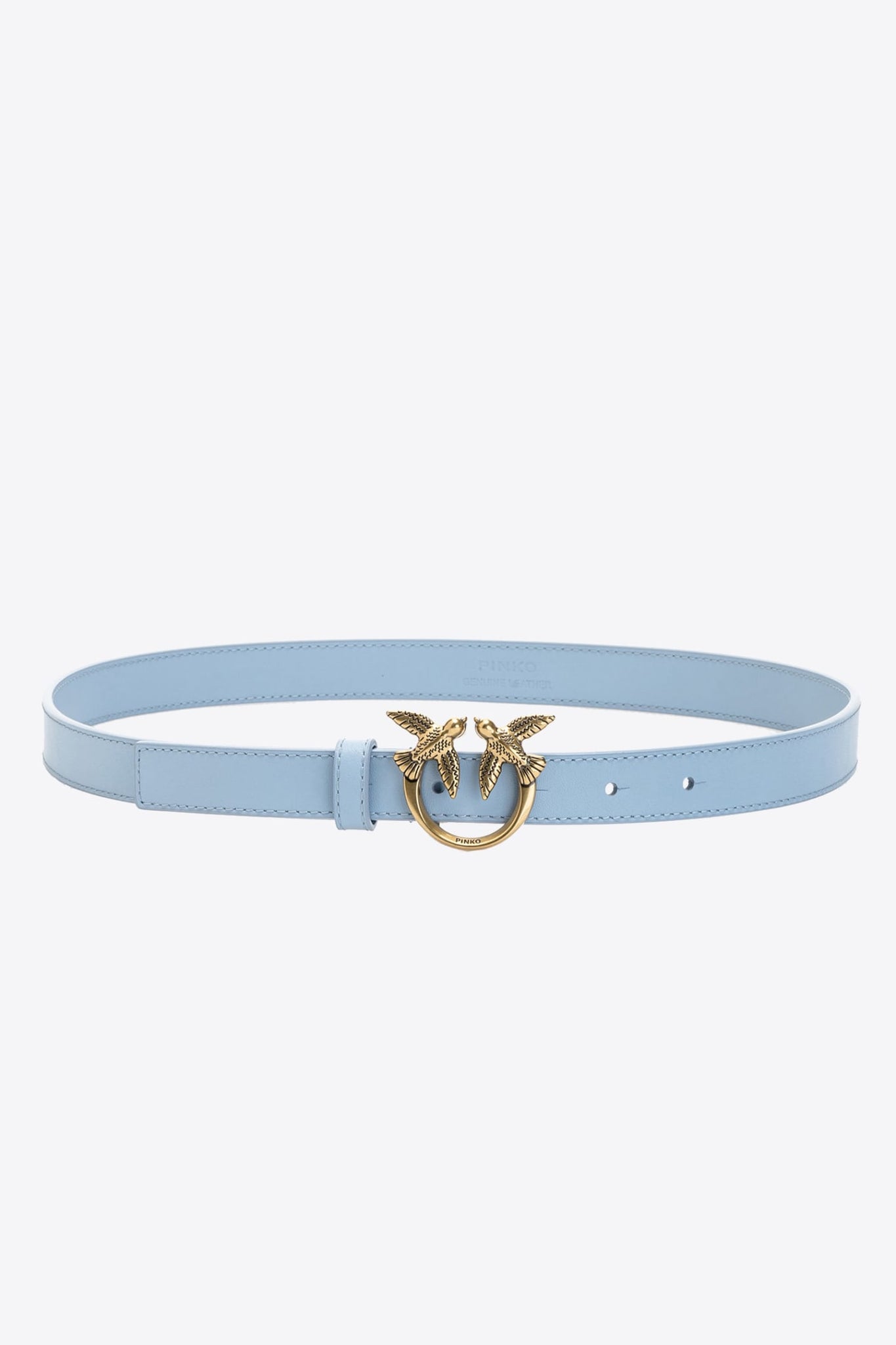 Cintura Pinko Sottile Birds in Pelle  / Azzurro - Ideal Moda