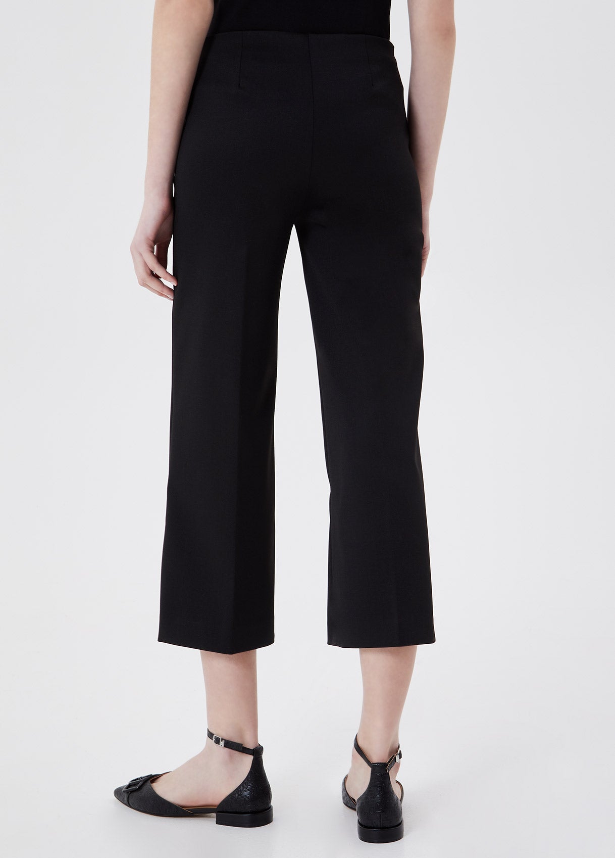 Pantalone cropped ampio / Nero - Ideal Moda
