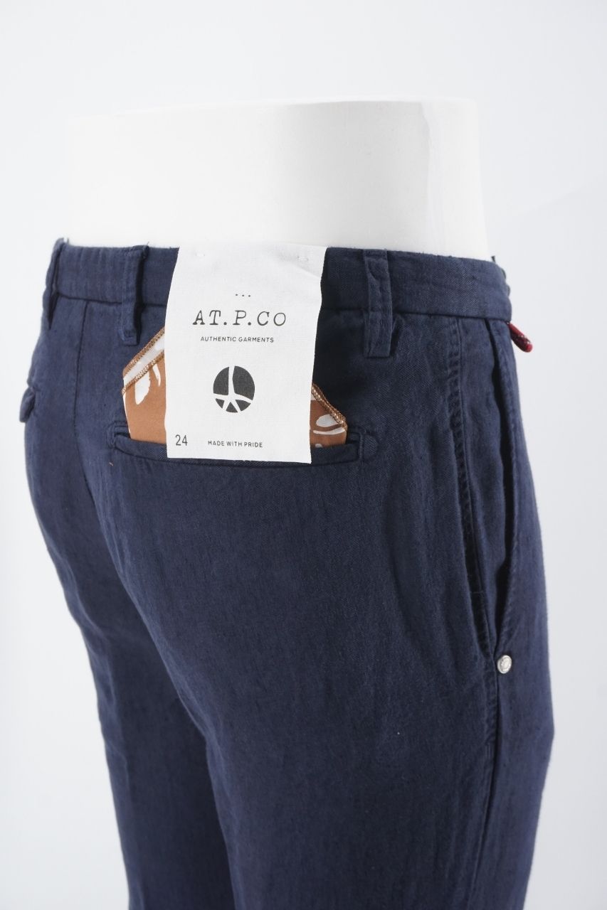 Pantalone AT.P.CO. in Lino / Blu - Ideal Moda