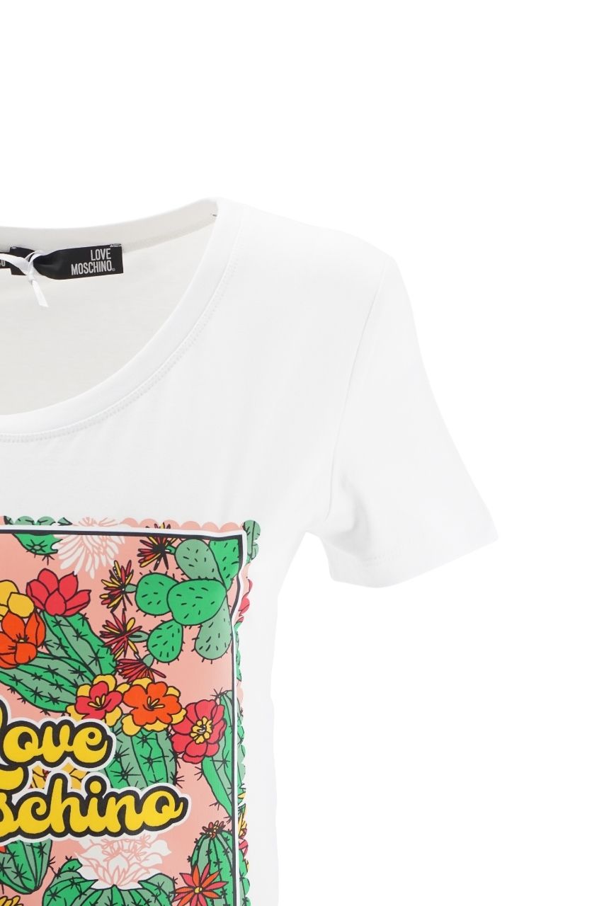 T-Shirt Love Moschino con Stampa / Bianco - Ideal Moda