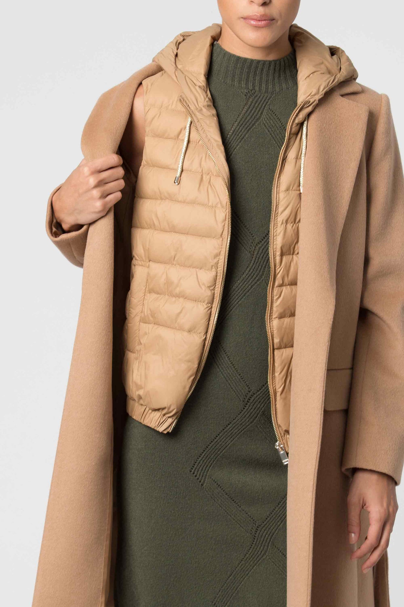 Cappotto con Gilet Kocca / Beige - Ideal Moda