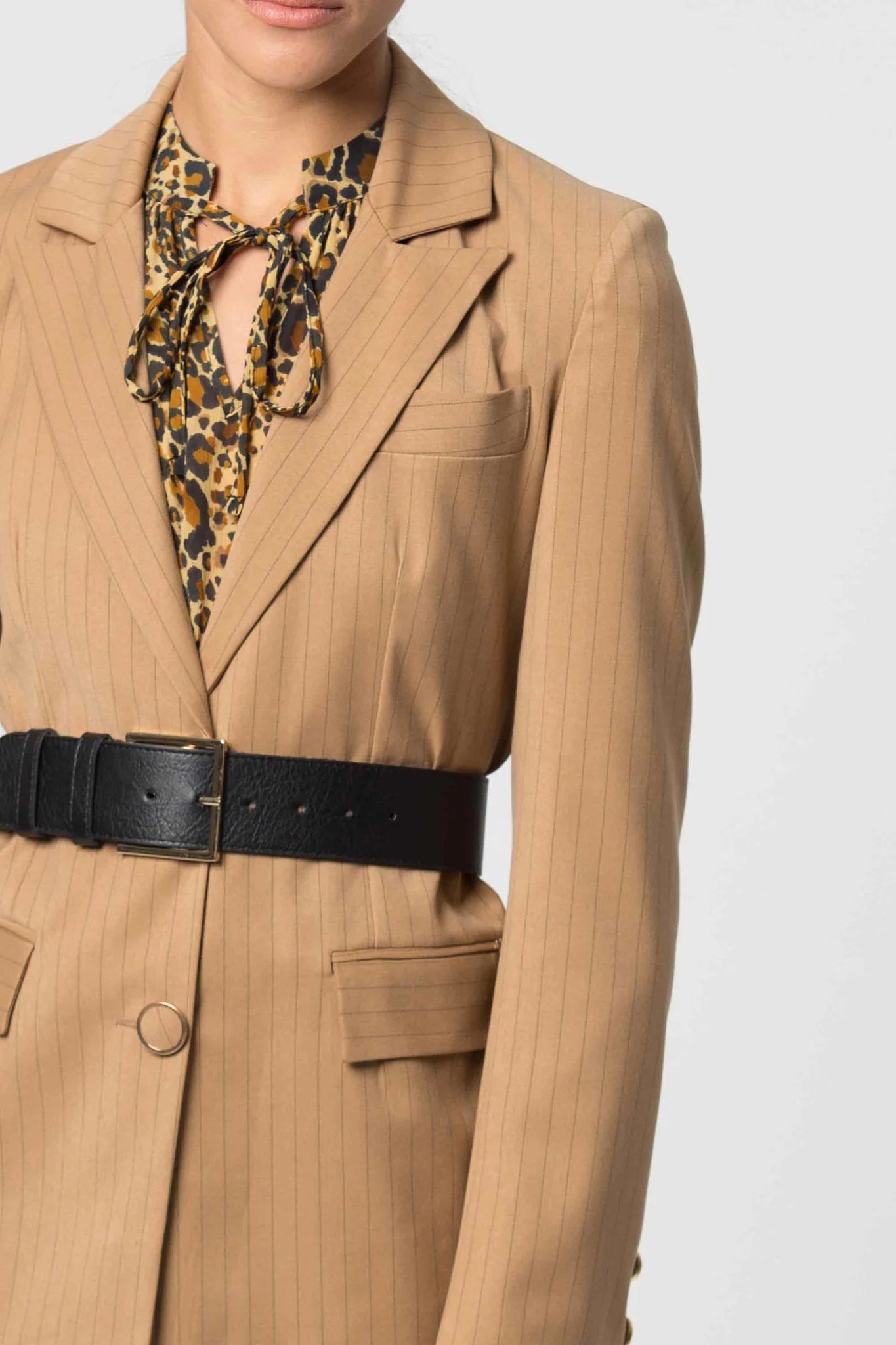 Giacca Gessata Kocca / Beige - Ideal Moda