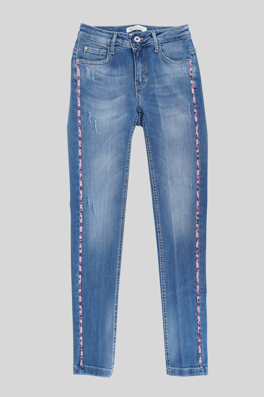 Jeans Chiaro con Applicazione / Jeans - Ideal Moda