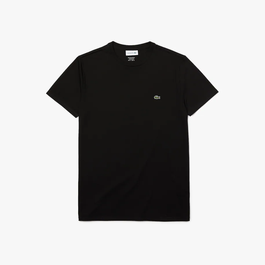 T-Shirt Lacoste in Pima Cotton / Nero - Ideal Moda
