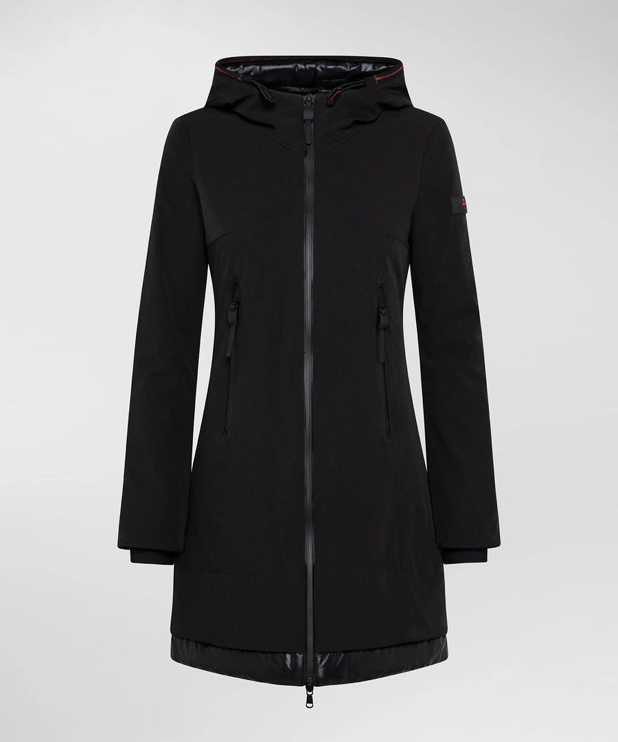 Giubbino Lungo con Cappuccio Peuterey / Nero - Ideal Moda