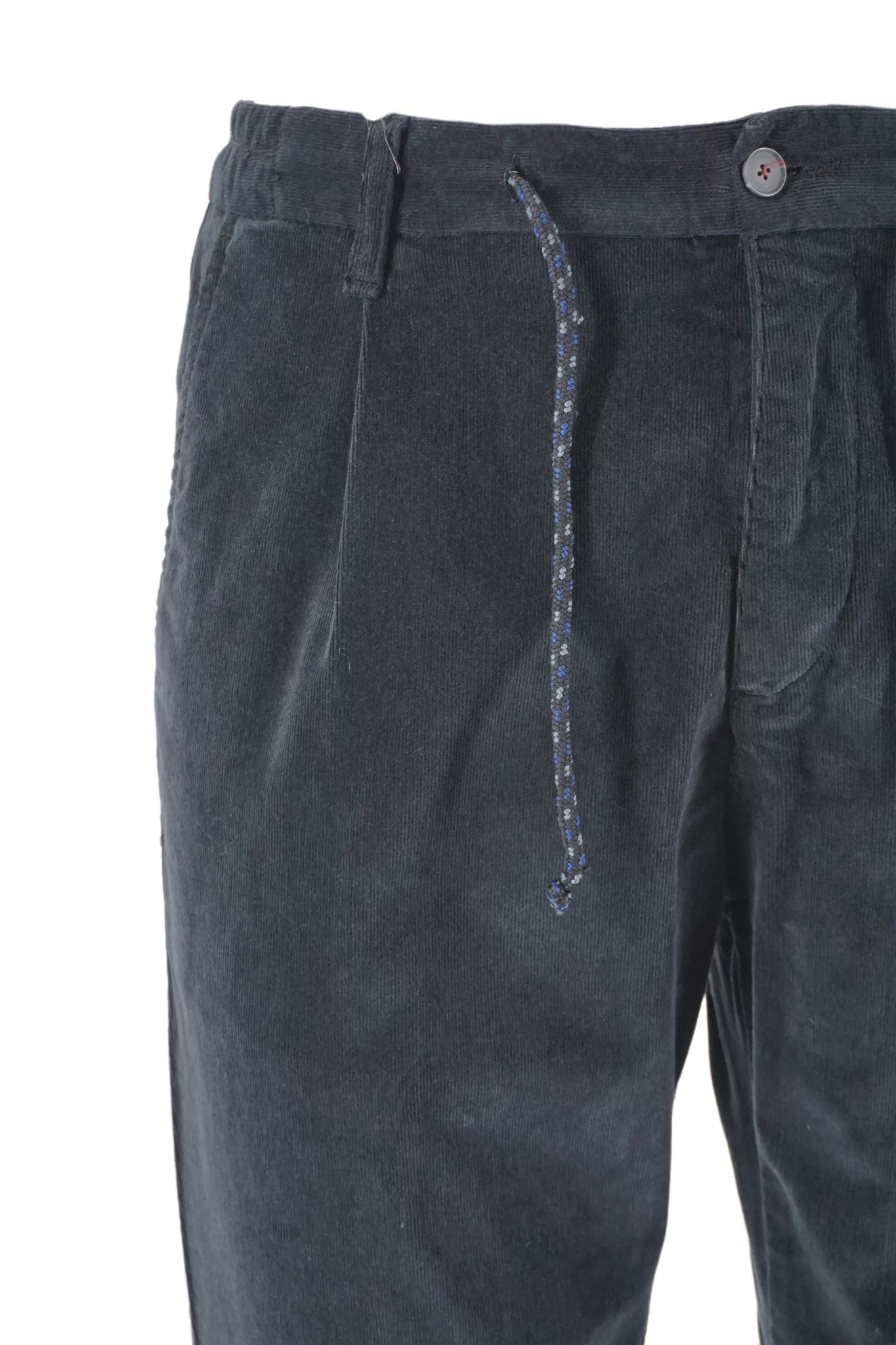 Pantalone in Velluto con Coulisse Daniele Alessandrini / Nero - Ideal Moda