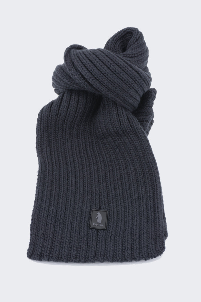Sciarpa a Costine con Logo / Blu - Ideal Moda