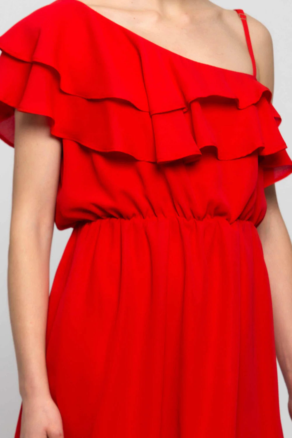 Abito Corto Asimmetrico Kocca / Rosso - Ideal Moda