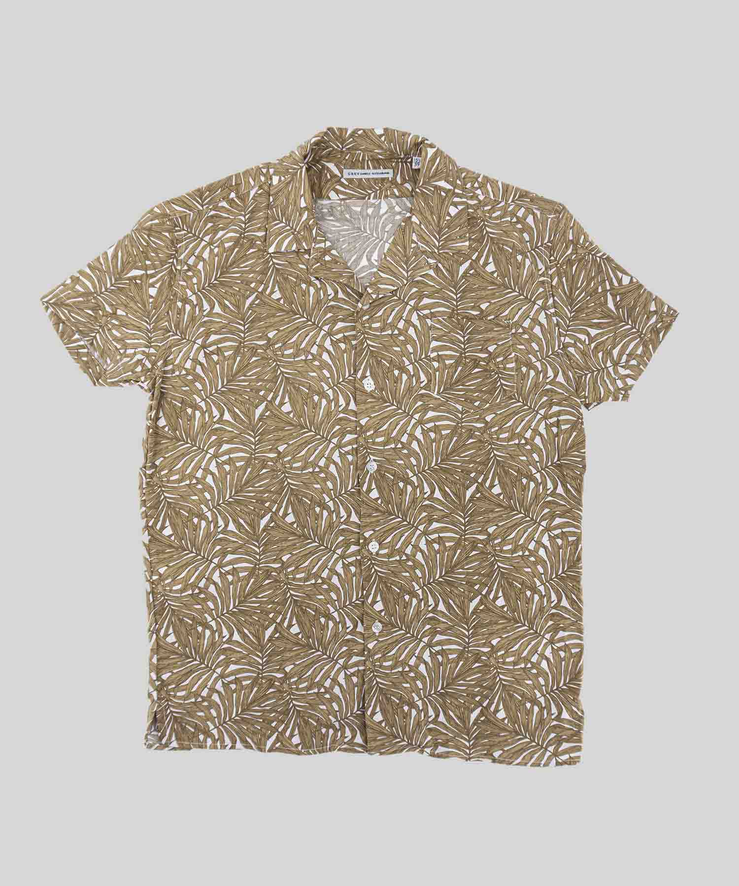 Camicia mezze maniche a fantasia / Beige - Ideal Moda