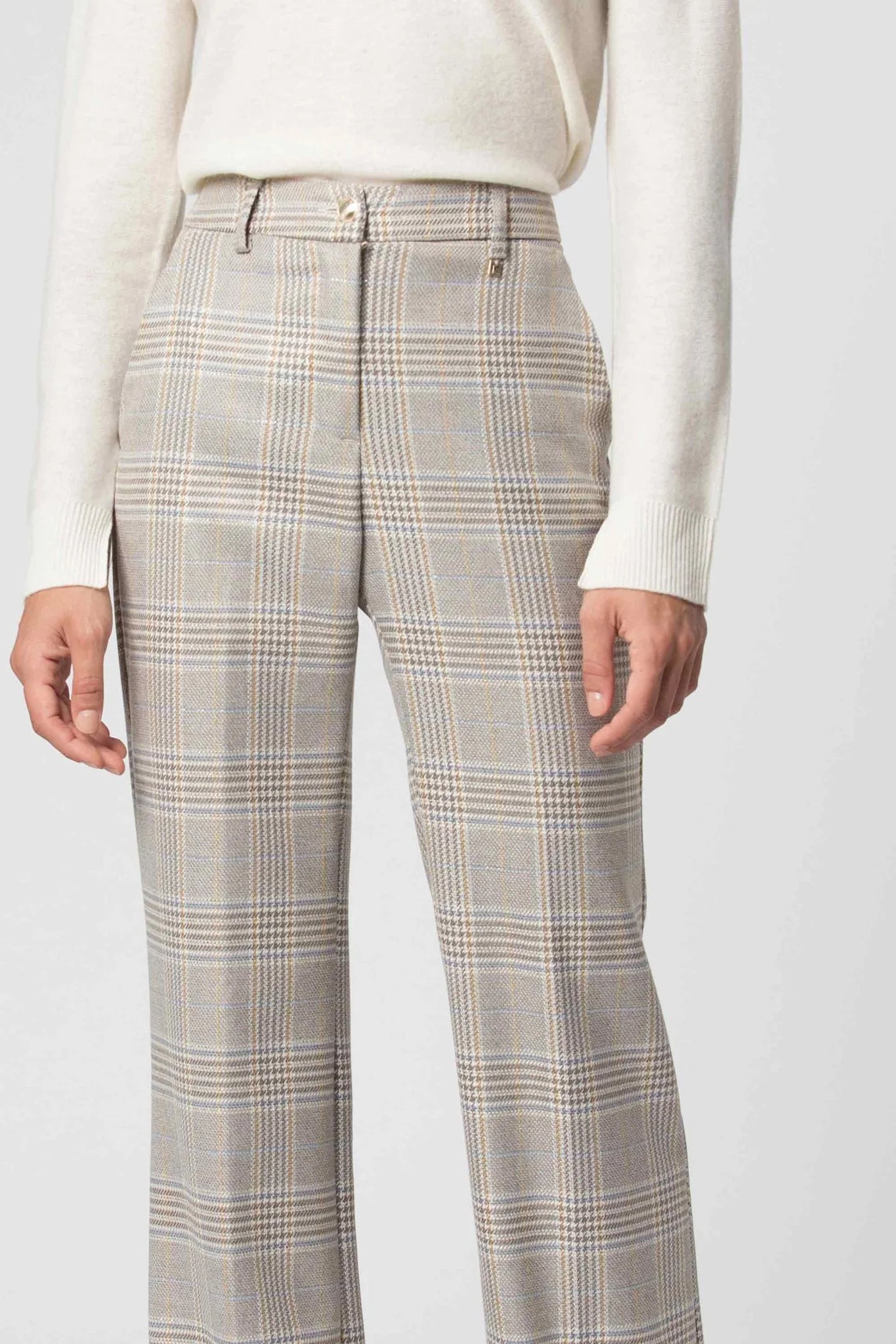 Pantalone Elegante a Fantasia Kocca / Beige - Ideal Moda