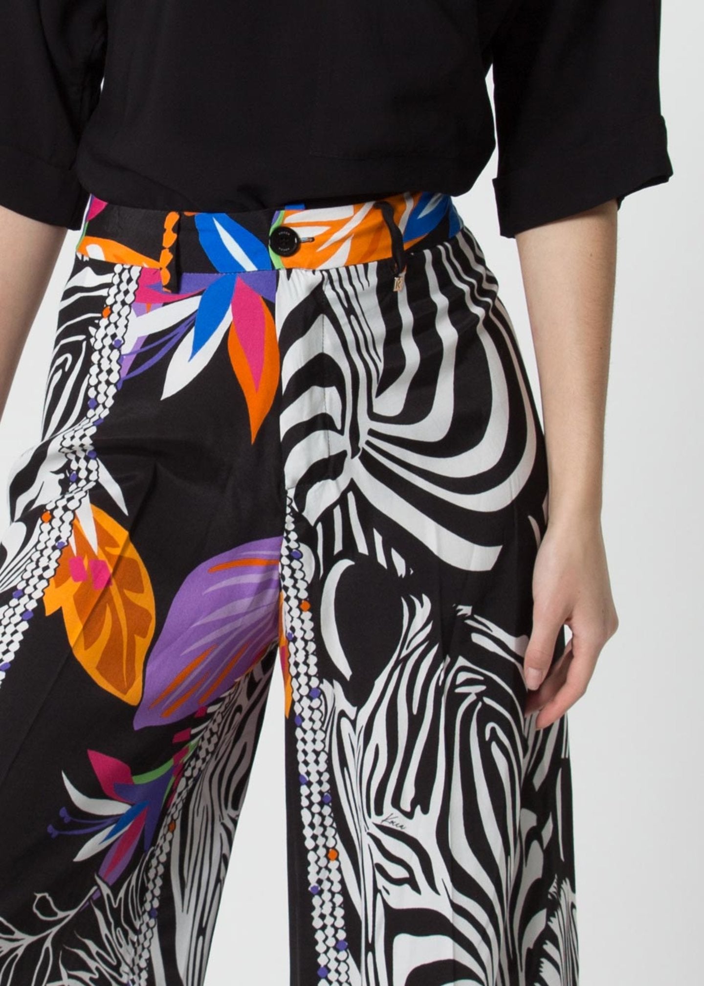 Pantalone Kocca a Palazzo / Nero - Ideal Moda