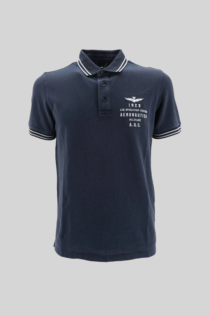 Polo M.C. con Ricamo / Blu - Ideal Moda