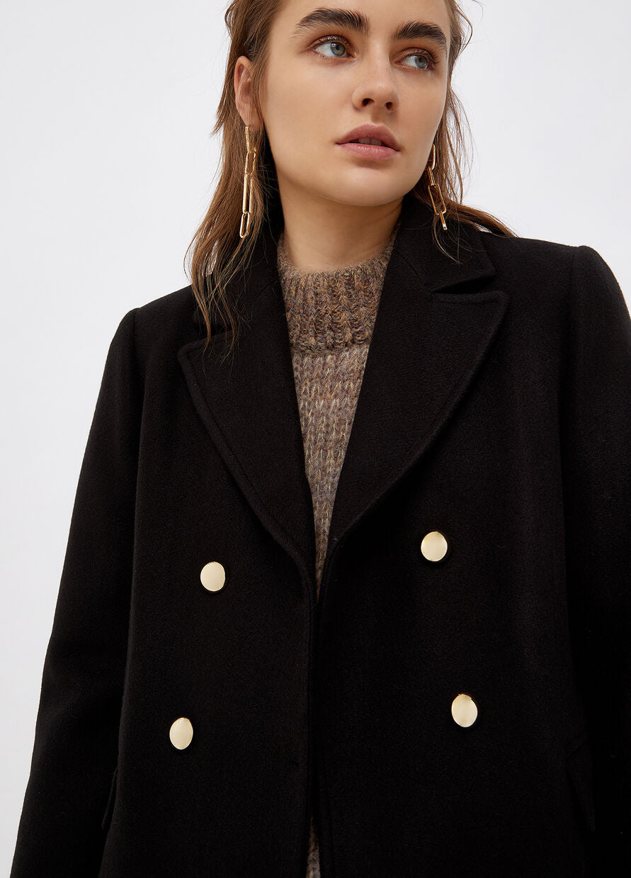Liu Jo Cappotto Doppiopetto Nero Cappotto Liu Jo Doppiopetto Nero