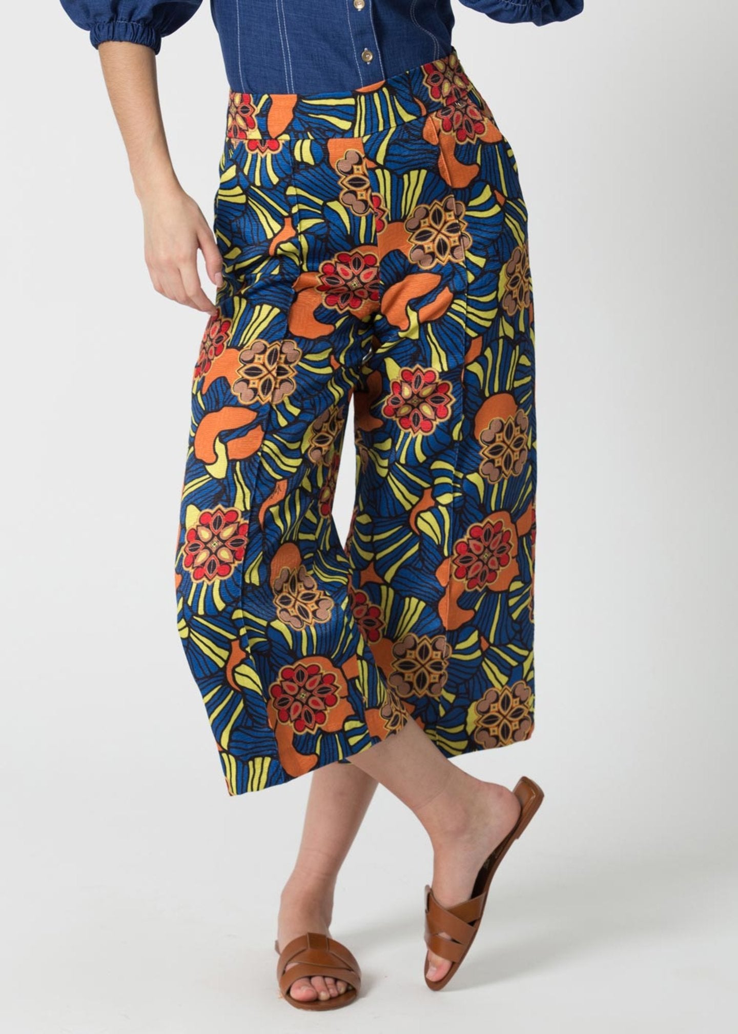 Pantalone Kocca a Palazzo / Blu - Ideal Moda