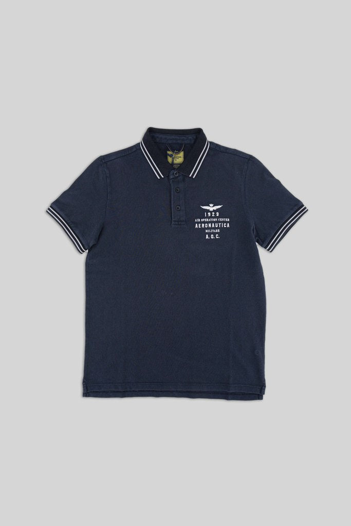 Polo M.C. con Ricamo / Blu - Ideal Moda