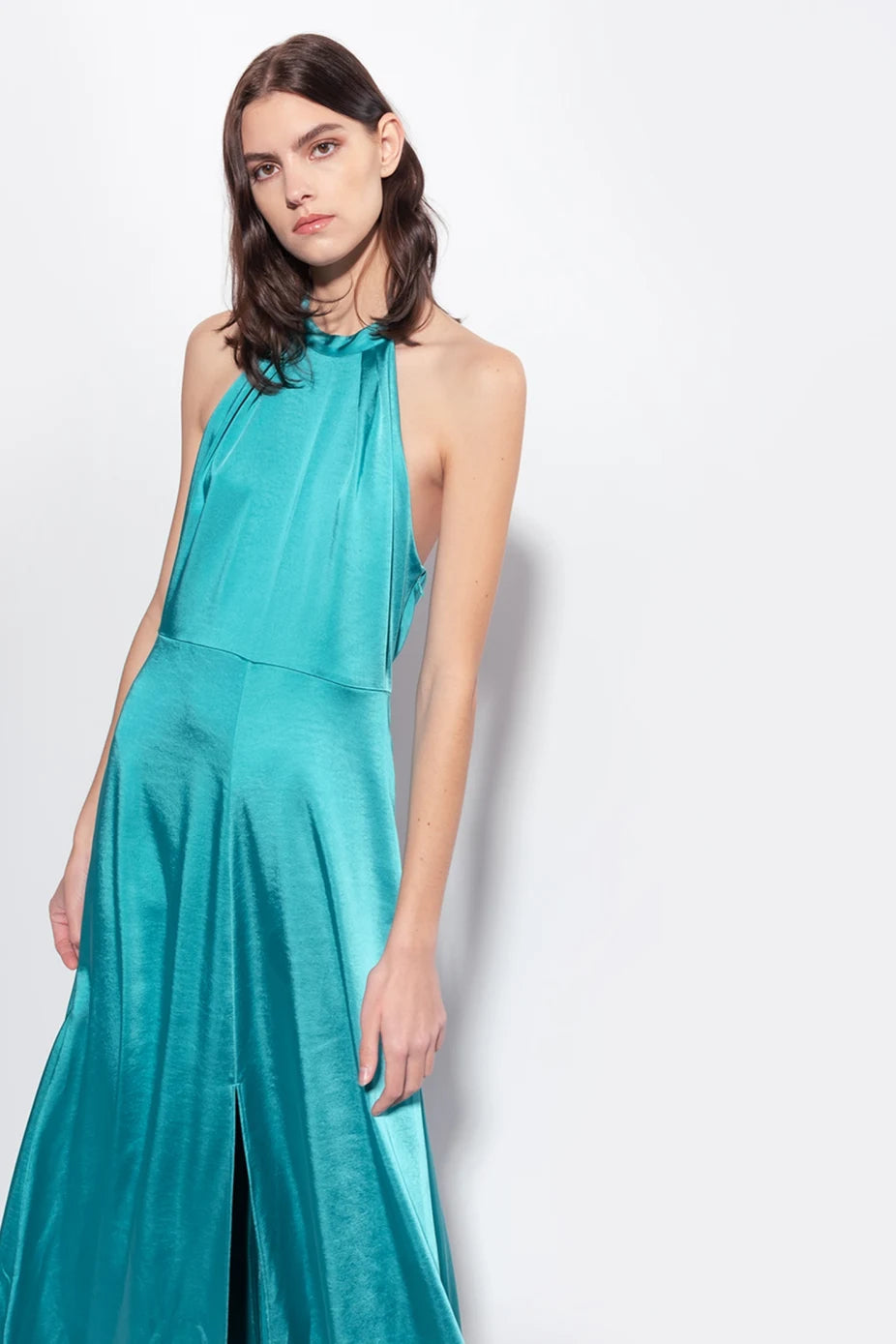 Abito Lungo in Raso Pinko  / Verde - Ideal Moda