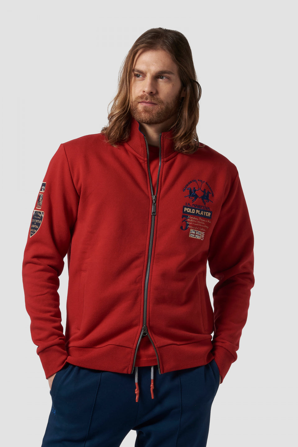 Felpa La Martina Fullzip / Rosso - Ideal Moda