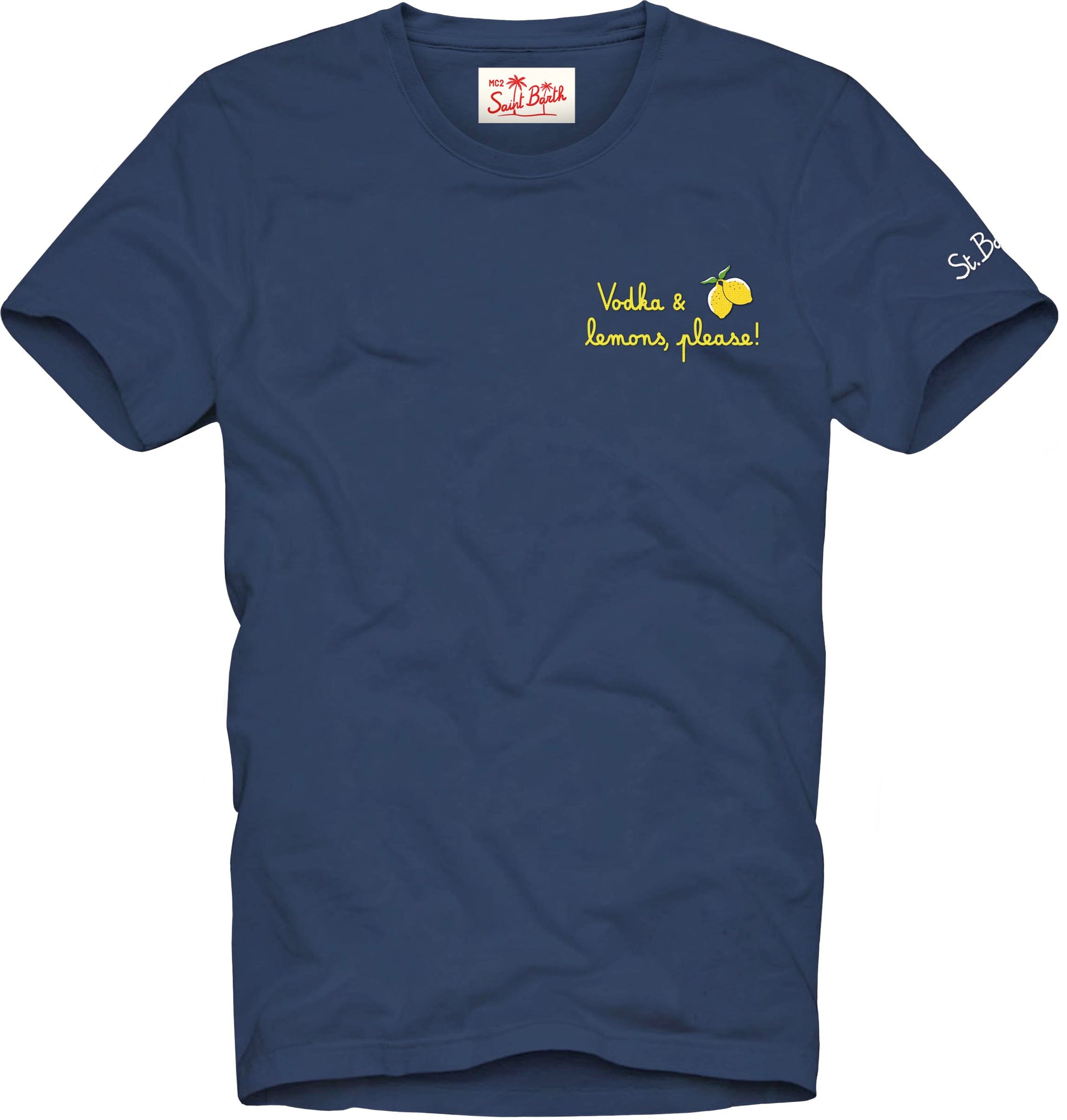T-Shirt Ricamata / Blu - Ideal Moda