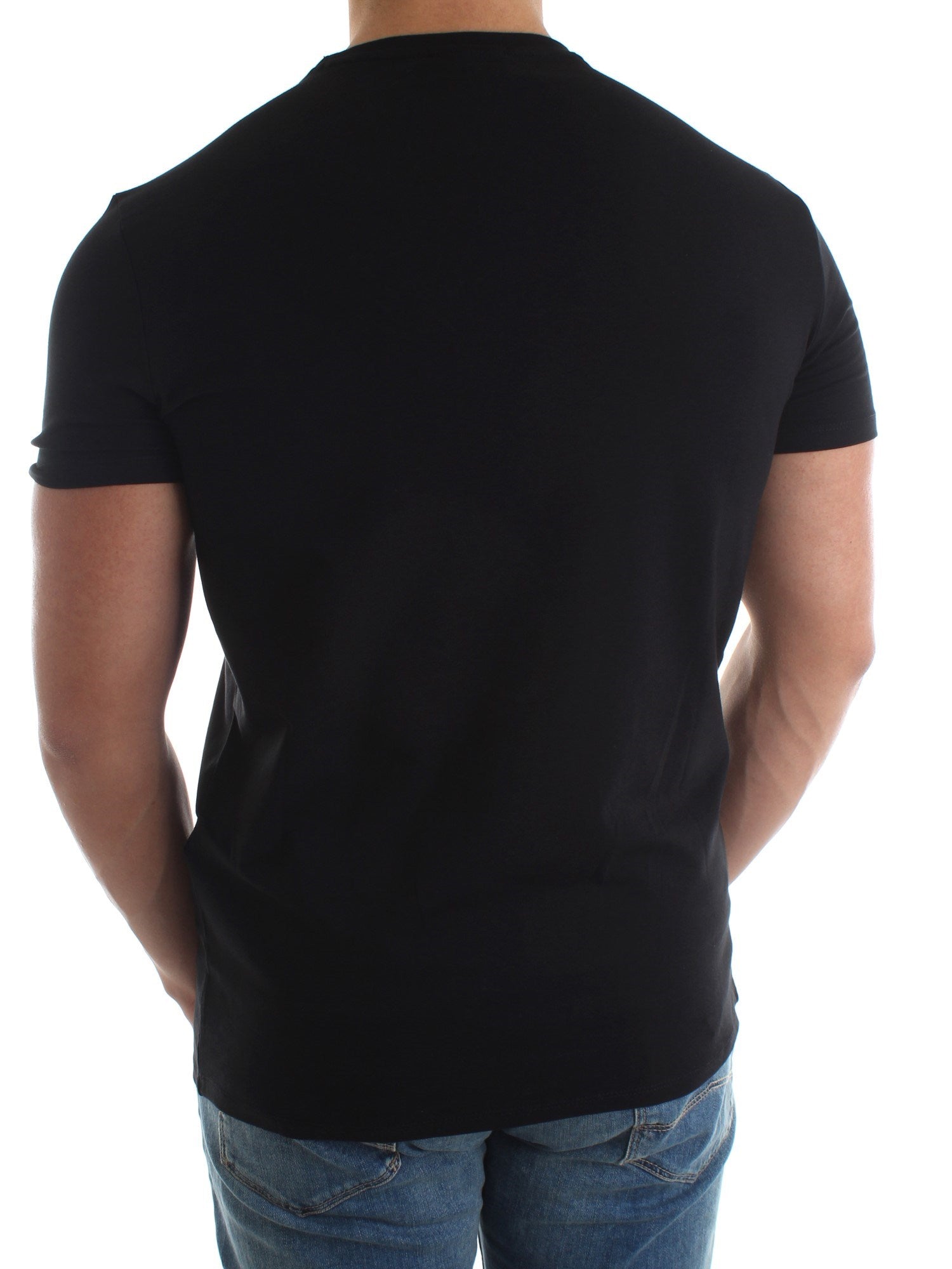 T-Shirt girocollo puro cotone / Nero - Ideal Moda