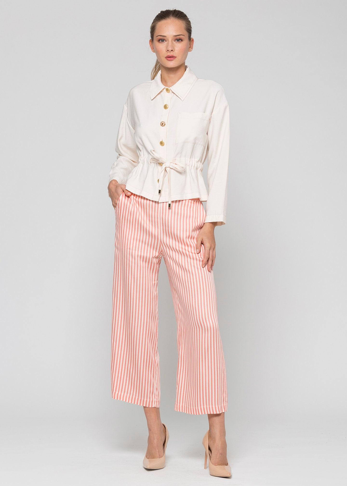 Giacca corta in tencel / Bianco - Ideal Moda