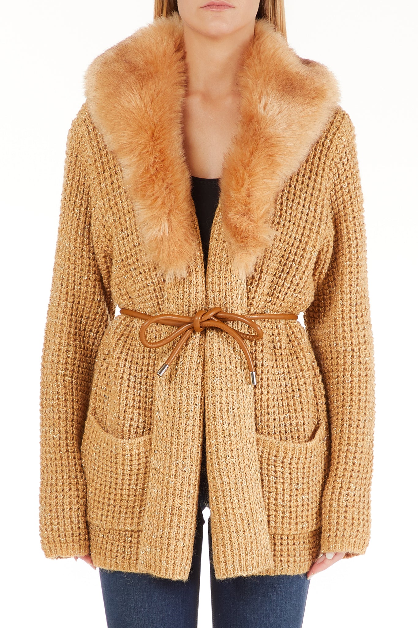 Cardigan con Cintura Liu Jo / Beige - Ideal Moda