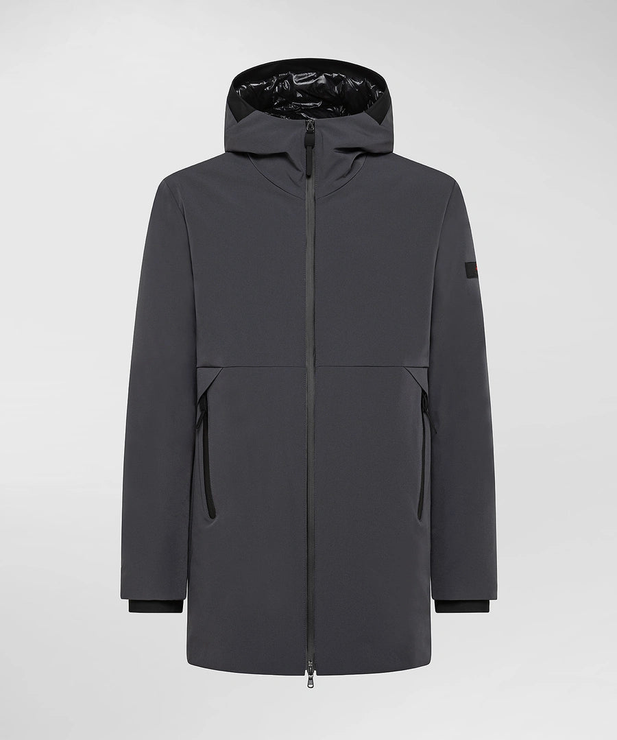Trench Liscio con Cappuccio Peuterey / Grigio - Ideal Moda