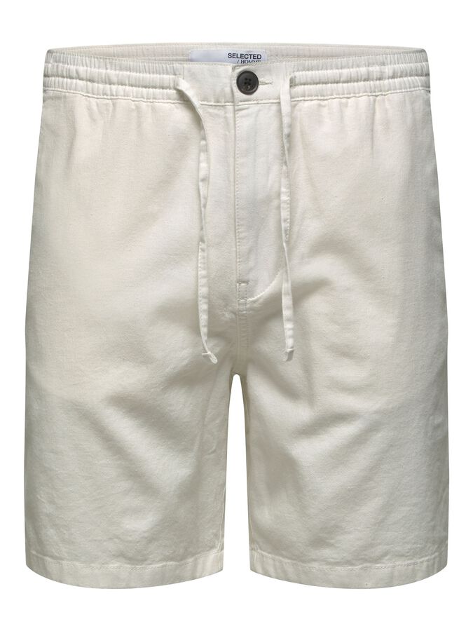 Shorts Selected in Misto Lino / Bianco - Ideal Moda