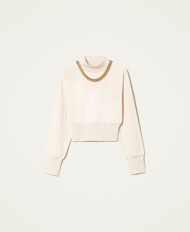 Felpa Twin Set Cropped / Beige - Ideal Moda