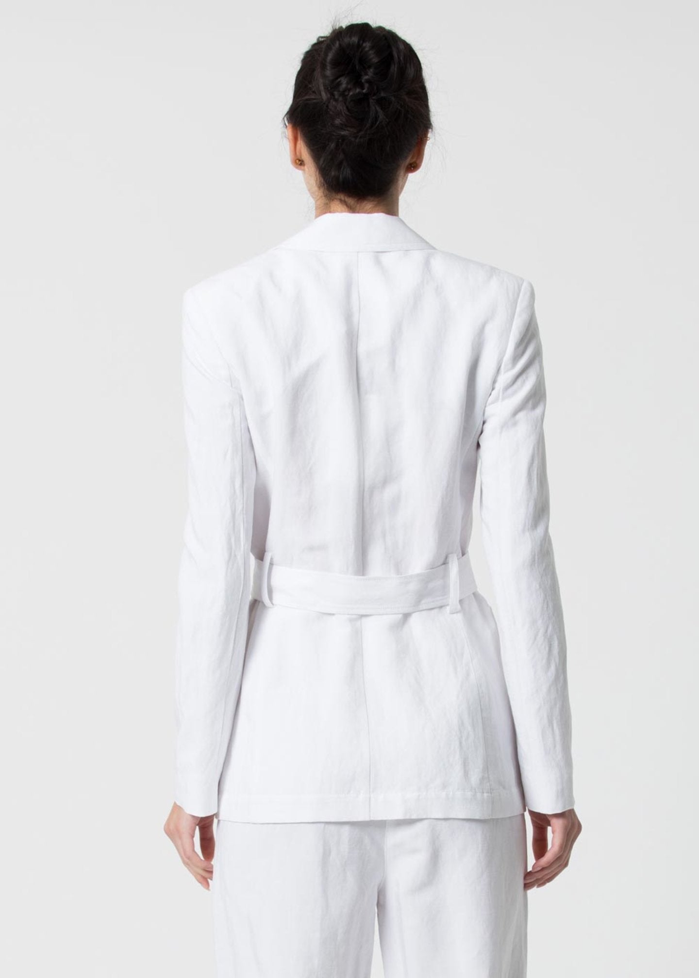 Giacca Kocca con Cintura / Bianco - Ideal Moda