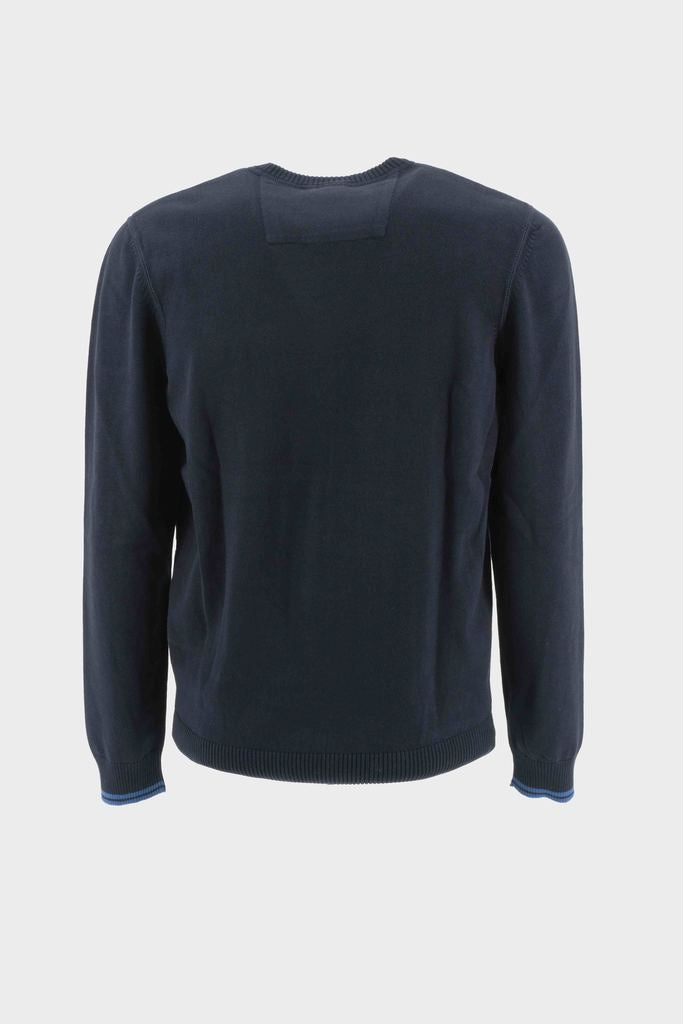 Maglia in Cotone Girocollo / Blu - Ideal Moda