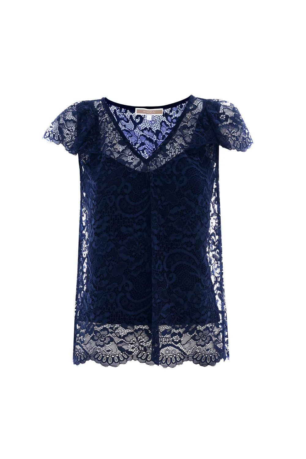 Blusa in Pizzo Kocca / Blu - Ideal Moda