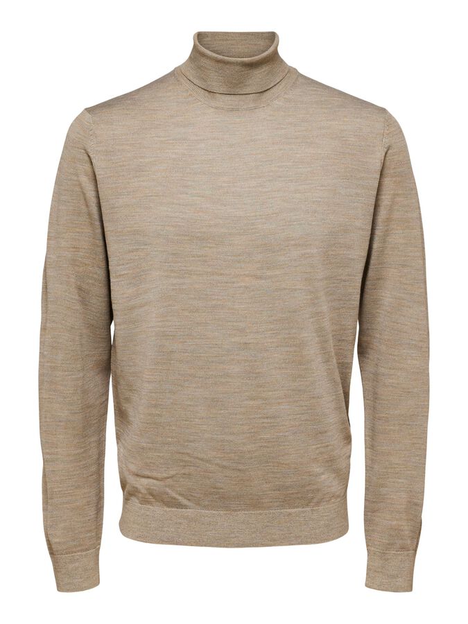 Maglia a Collo Alto Selected / Beige - Ideal Moda