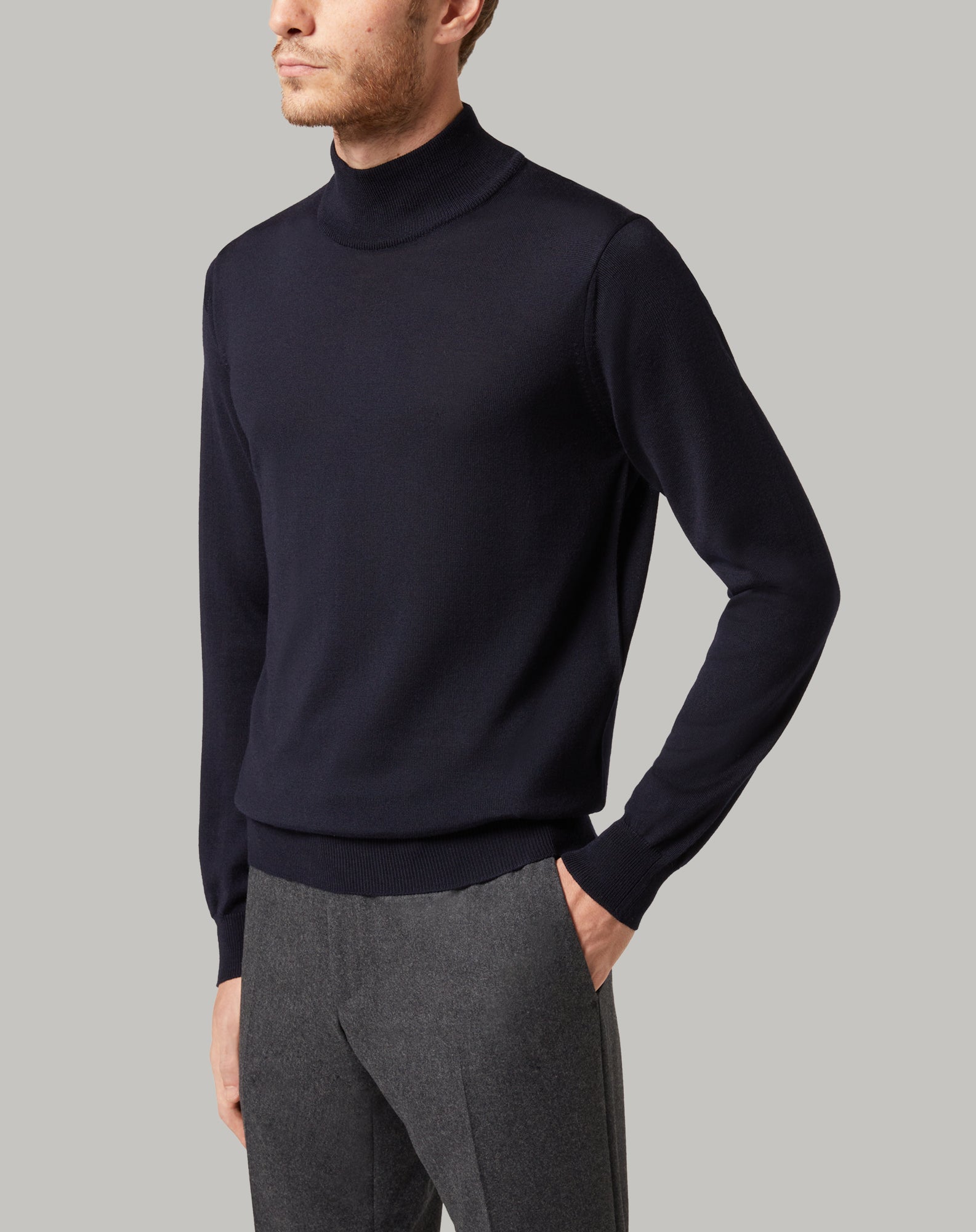 Maglia Corneliani a Collo Alto / Blu - Ideal Moda